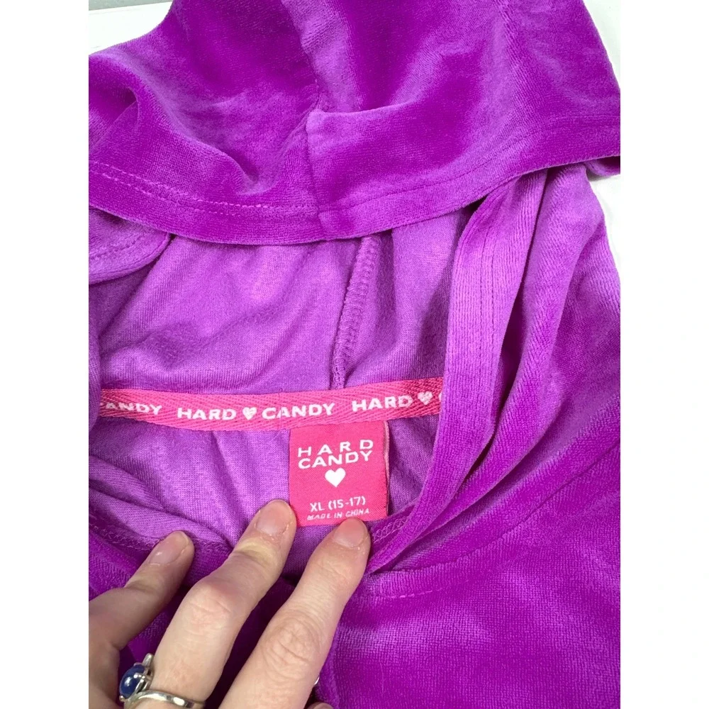 Hard Candy Y2K Purple Velour Tracksuit Set Juniors XL 15-17‎ Rhinestone
